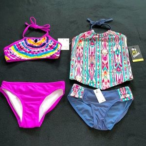 2 New with Tags Girls Swimsuits size 7/8